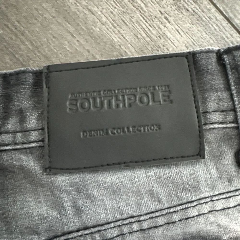 Vintage Southpole Jeans Men's 32x32 Black Stone Wash Baggy Straight Leg Jeans